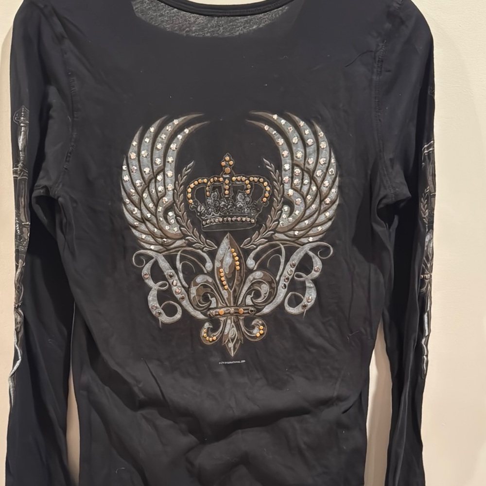 Black Buttoned Long Sleeve Tee - image 3